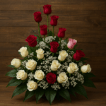 C entro de rosas bicolor